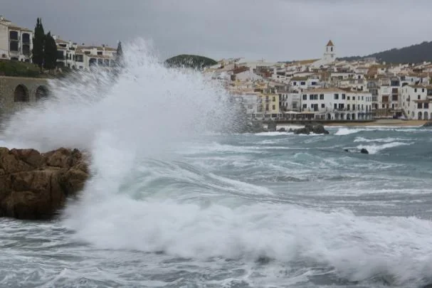 Storm waves breaking on the Costa Brava coast